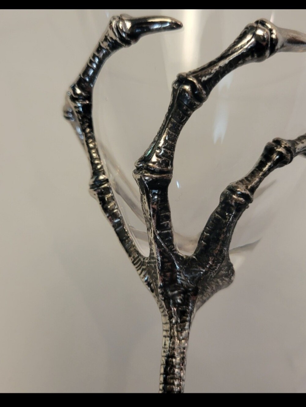 Skeleton Hand Halloween Martini Glass Metal Stem Goth New - Picture 5 of 10